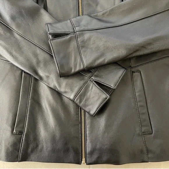 Black Leather Jacket by Denim & Company Small NWT - Picture 9 of 11